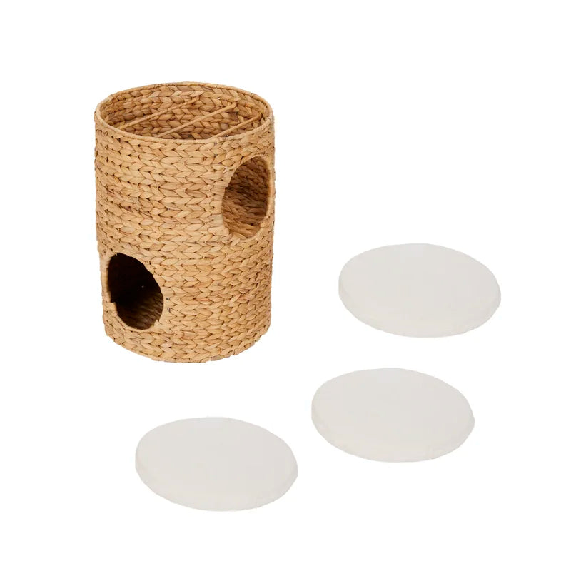 Torreus Cat Tree Water Hyacinth Cat Bed Cubby Default Title