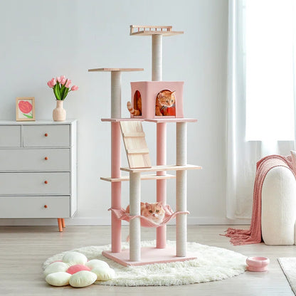 Torreus Cat Tree Derrelle Cat Tree Pink