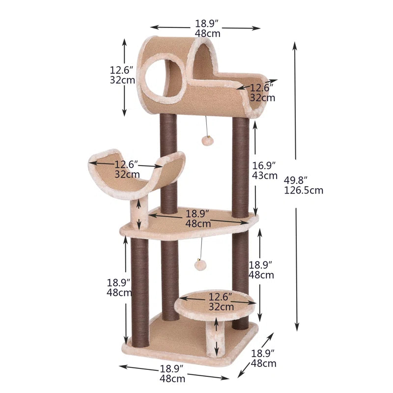 Torreus Cat Tree Fur-Lined Scandinavian Cat Tree Default Title