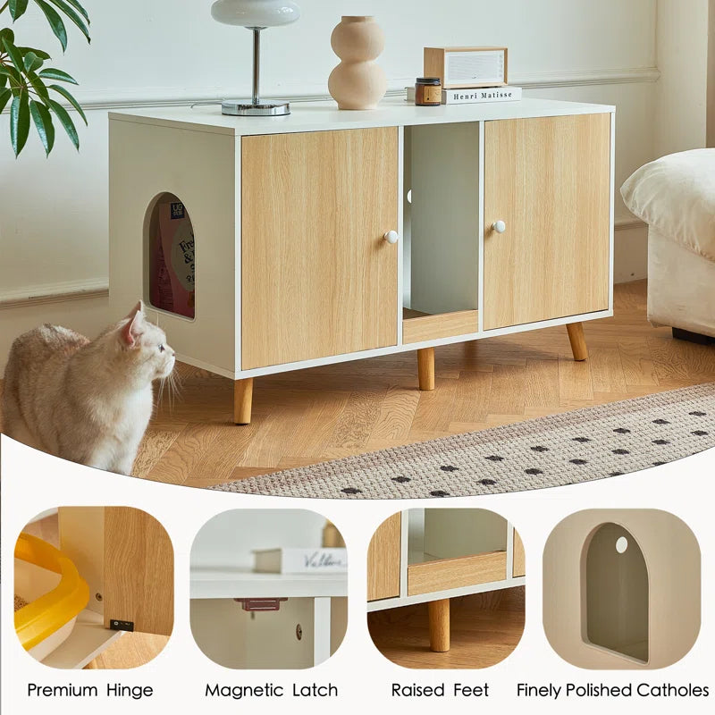 Torreus Litter Box Double Sided Multi-Cat Litter Box Cupboard