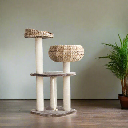 Torreus Cat Tree Hand-Woven Water Hyacinth Twine Cat Tree Default Title