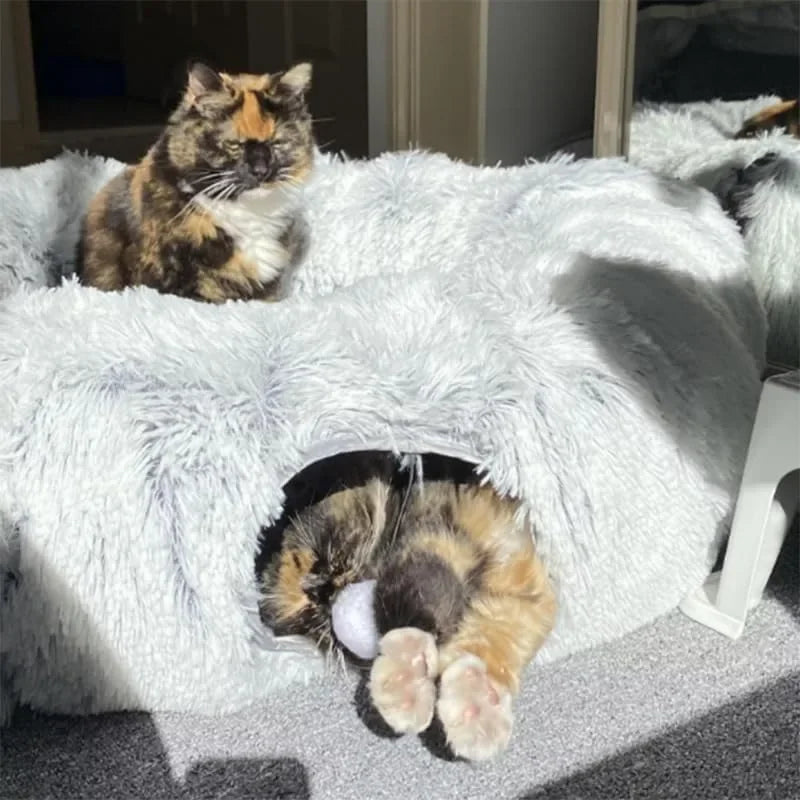 Plush Donut Cat Bed