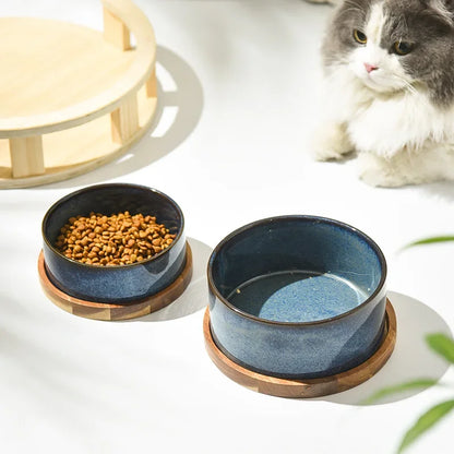 Torreus Food Bowl Glazed Ceramic Cat Food Bowl Set Deep Orchid / Single