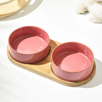 Torreus Food Bowl Glazed Ceramic Cat Food Bowl Set Deep Orchid / Single