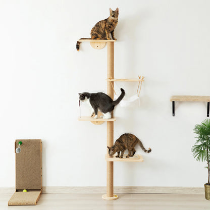 Climb and Scratch Wall-Mounted Cat Tree