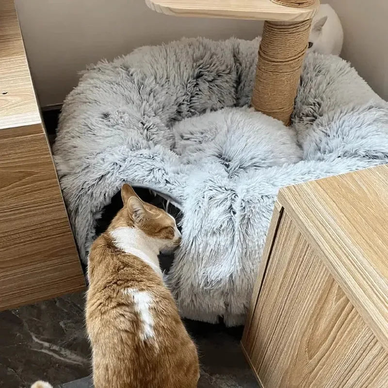 Plush Donut Cat Bed