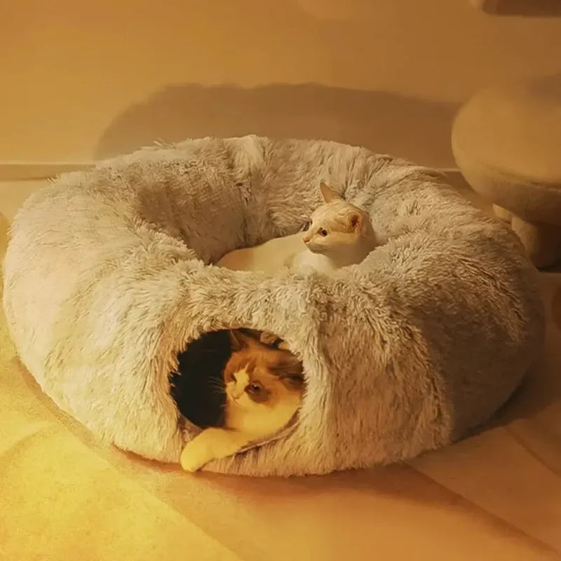 Plush Donut Cat Bed