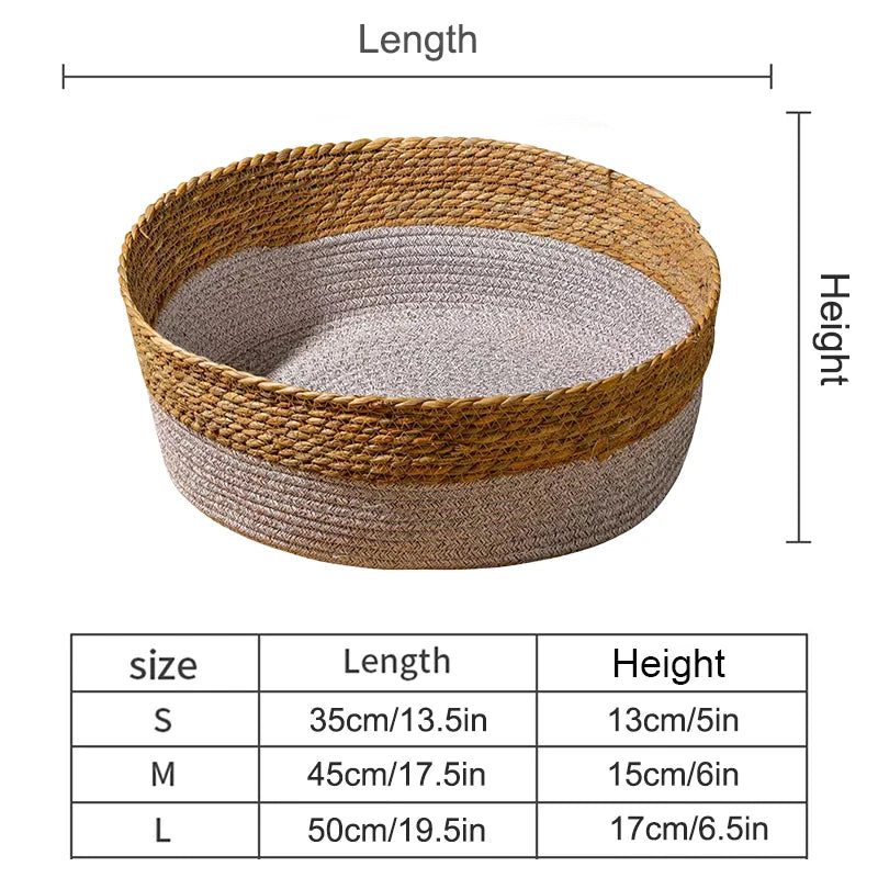 Torreus Cat Bed Hand-Woven Rattan Cat Bed