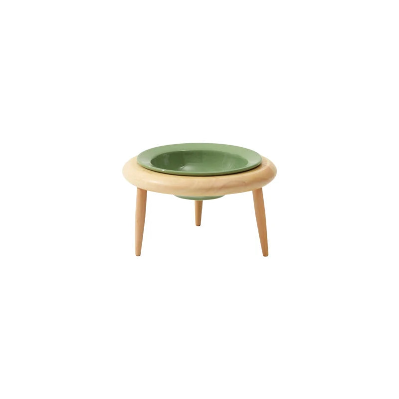 Torreus Food Bowl Elevated Ceramic Food Bowl Green Single Stand