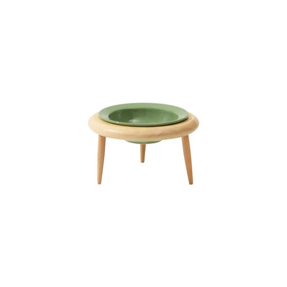 Torreus Food Bowl Elevated Ceramic Food Bowl Green Single Stand