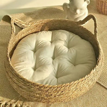 Handwoven Basket Cat Cradle