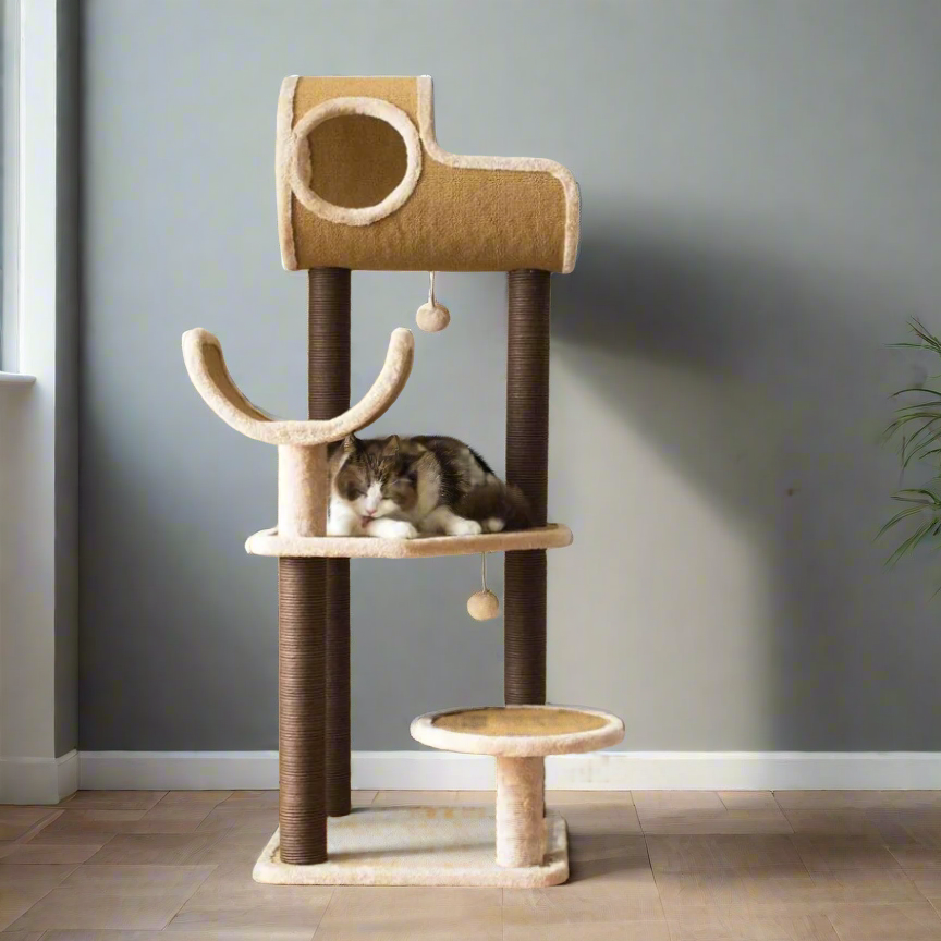 Torreus Cat Tree Fur-Lined Scandinavian Cat Tree Default Title