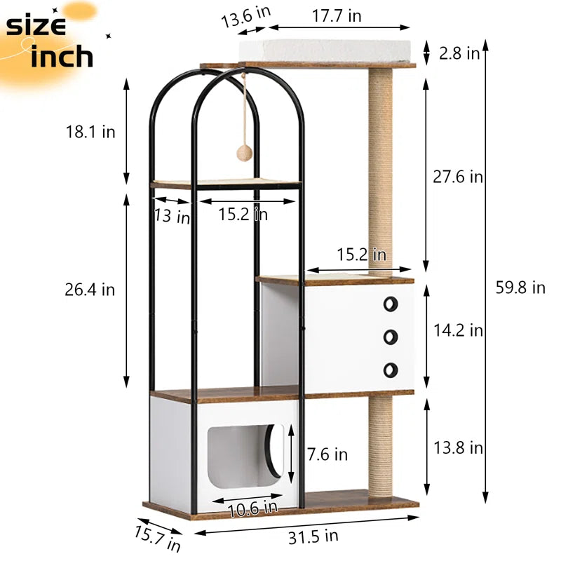 Torreus Cat Tree Modern Cat-Centric Climbing Shelf Default Title