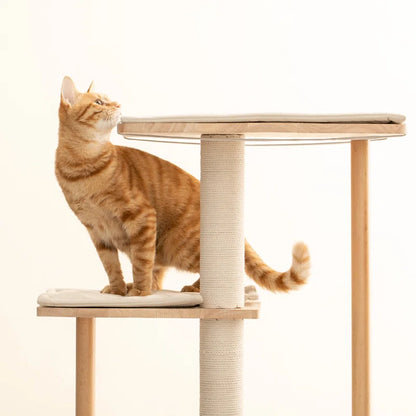 Torreus Cat Tree Upscale Light Wooden Cat Tower