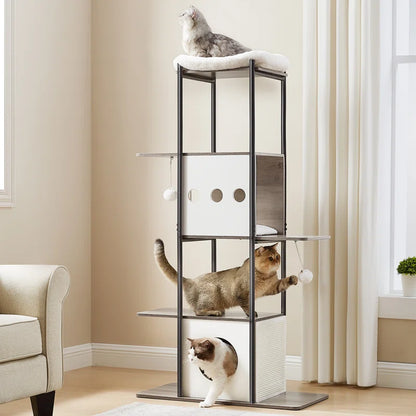 Torreus Cat Tree Kitchen Nook Cat Tree Greige