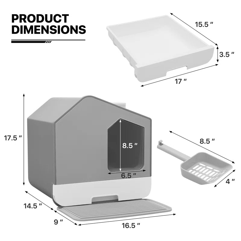 Torreus Litter Box House Cat Porta Potty Litter Box