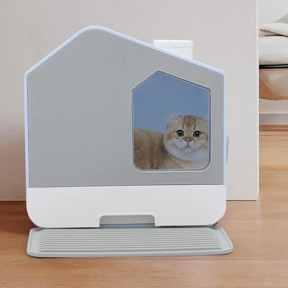 Torreus Litter Box House Cat Porta Potty Litter Box Blue