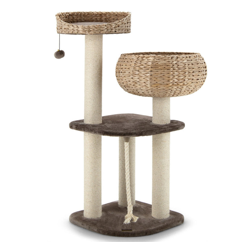 Torreus Cat Tree Hand-Woven Water Hyacinth Twine Cat Tree Default Title