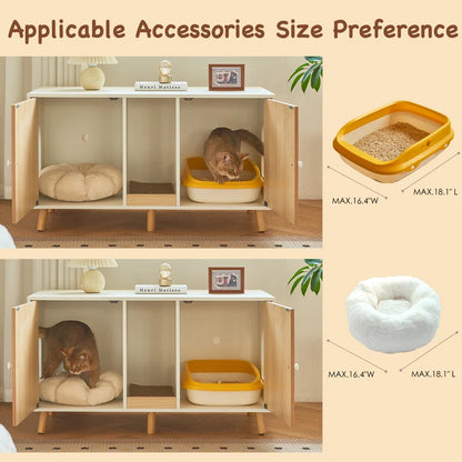 Torreus Litter Box Double Sided Multi-Cat Litter Box Cupboard